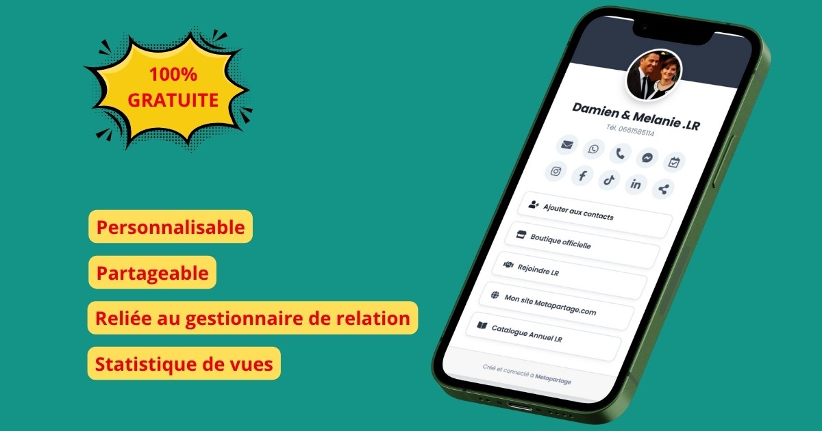 Carte de visite digitale personnalisable