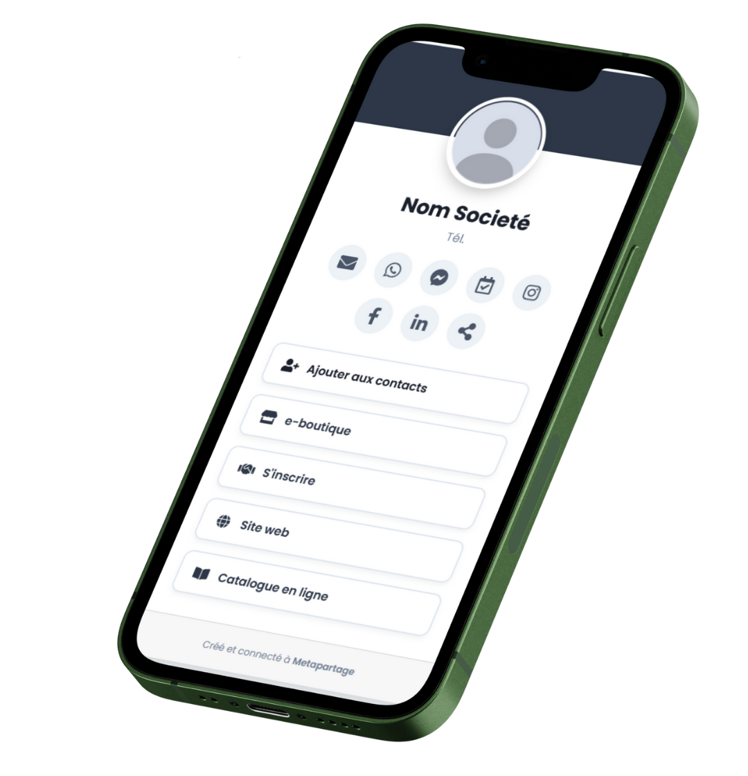 Exemple de carte de visite digitale MIHI